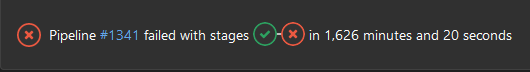 Screen shot of a CI/CD task that ran for just over 27 hours.