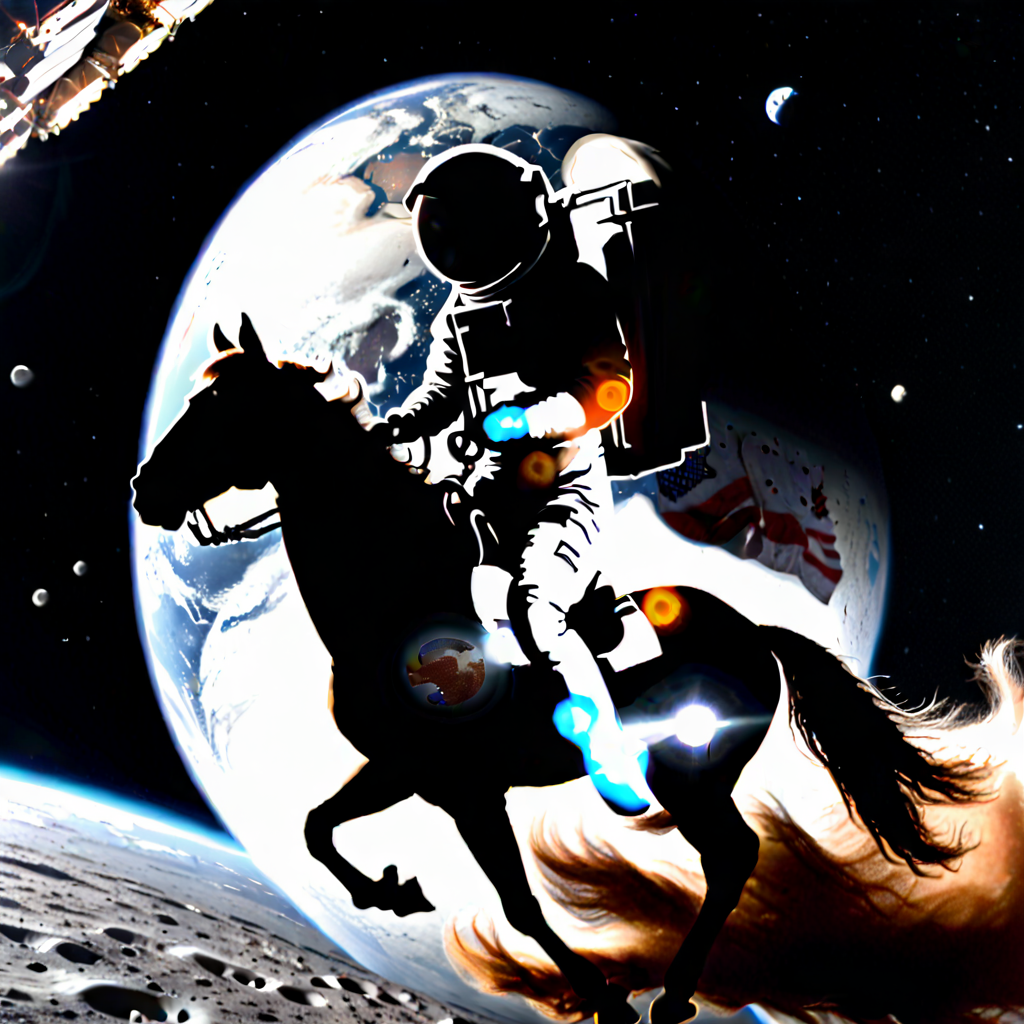 An astronaut riding a horse with a guidance scale of 28.