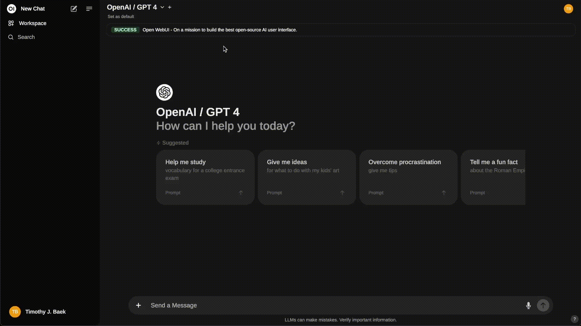Open WebUI Demo Animation