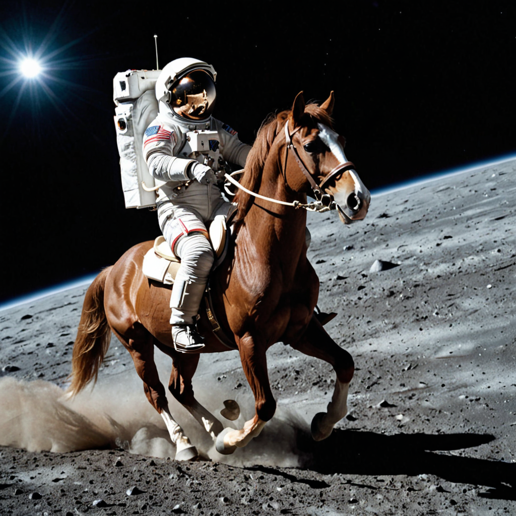 An astronaut riding a horse with the Heun scheduler.