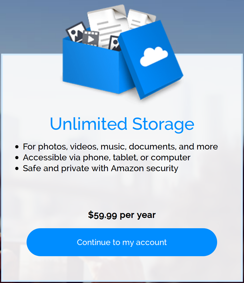 Amazon Cloud Drive Pricing